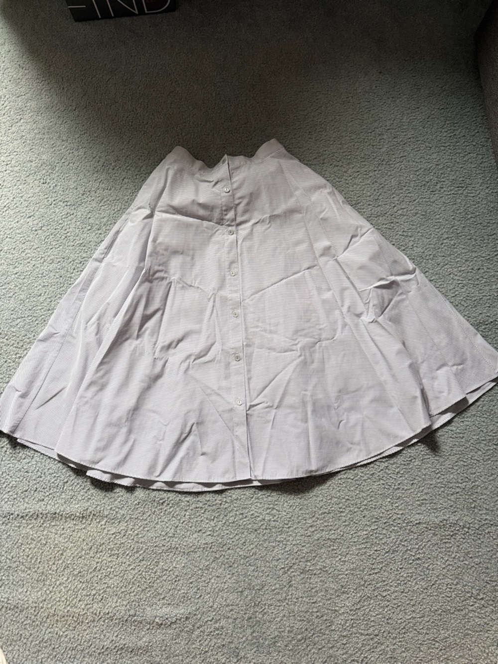 Light blue stripe A-Line Button-Front Women's Skirt